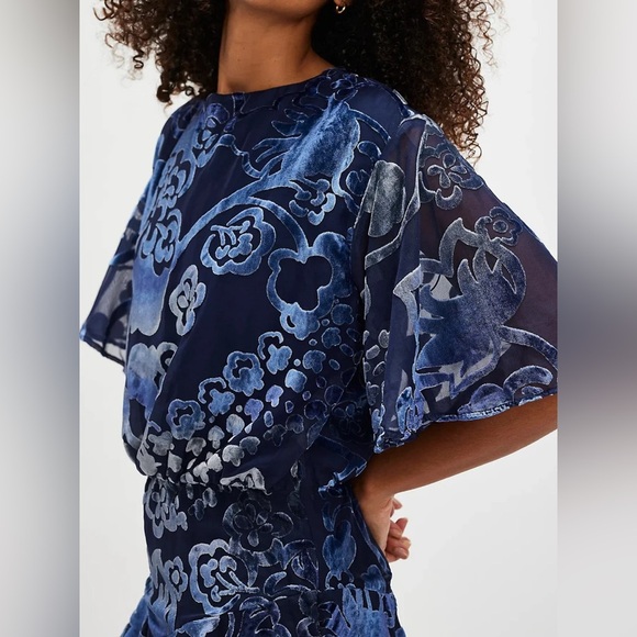 Free People Blue Floral Mini Dress - Picture 2 of 11